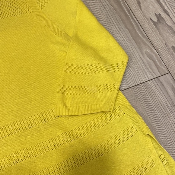 Talbots yellow linen sweater size L - Picture 3 of 6